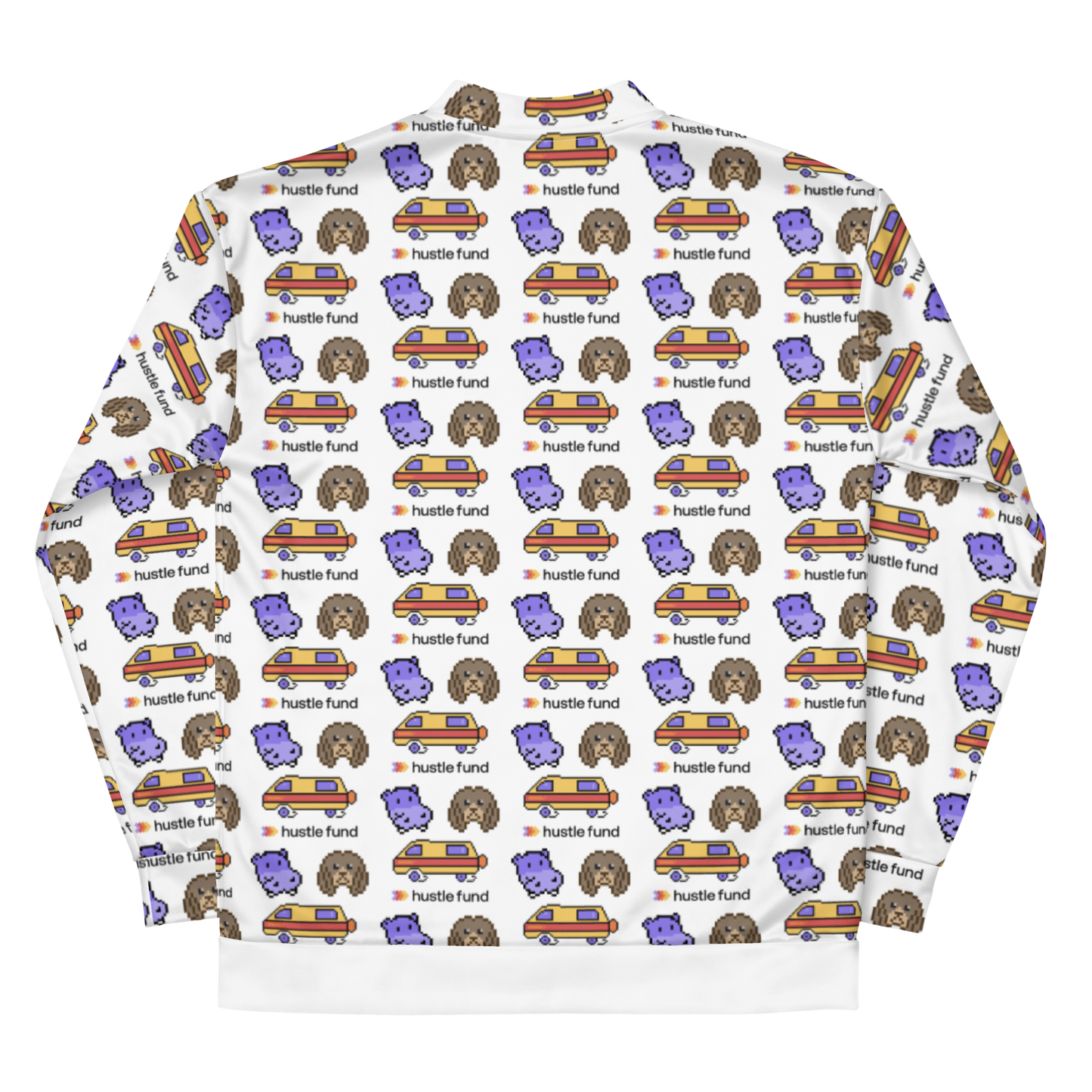 Hustle Fund 8-Bit Moniker All Over Unisex Bomber Jacket