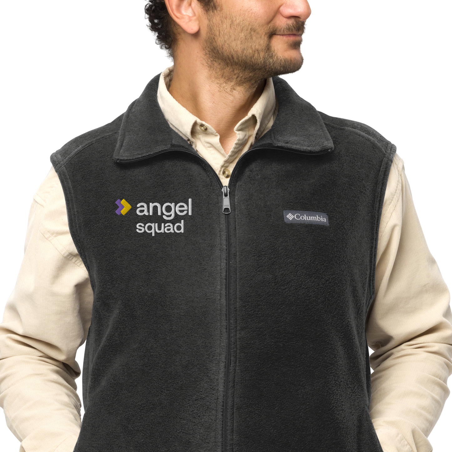 Angel Squad Men's Embroidered Columbia Fleece Vest