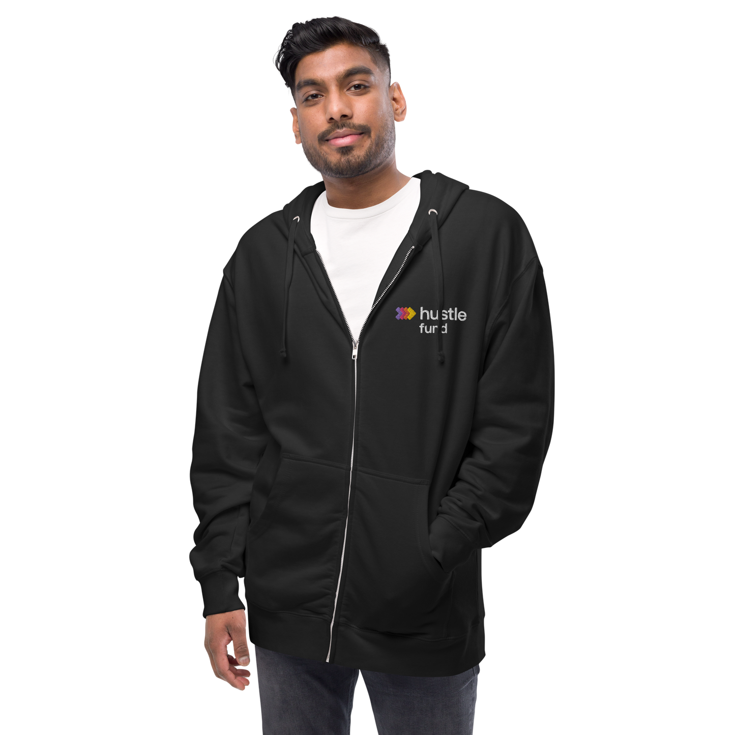 Hustle Fund Logo Unisex Fleece Zipped Hoodie