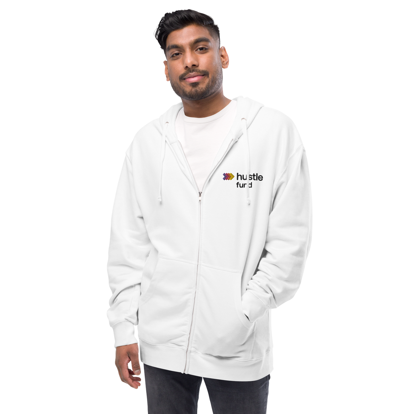 Hustle Fund Logo Unisex Fleece Zipped Hoodie