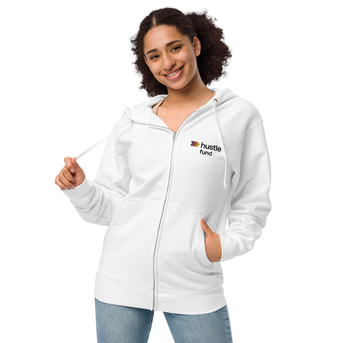 Hustle Fund Logo Unisex Fleece Zipped Hoodie