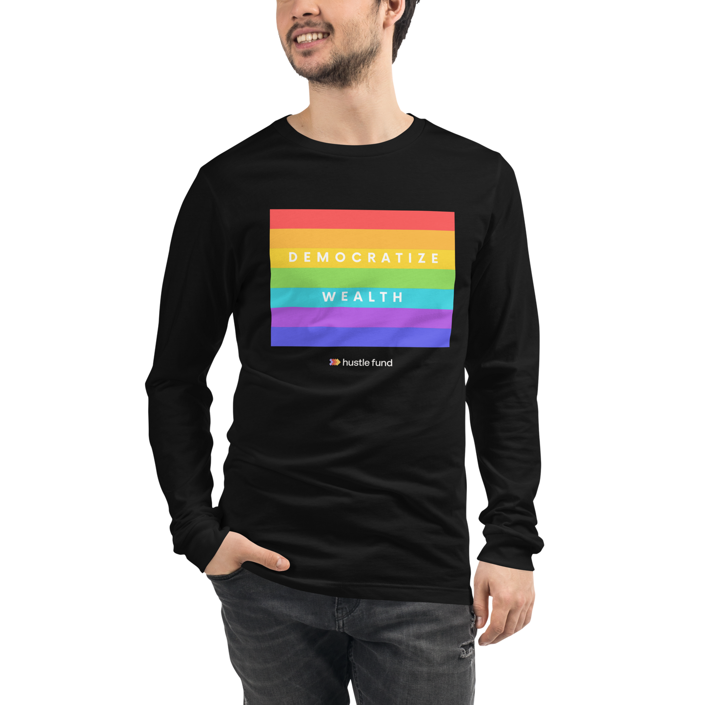 Democratize Wealth Unisex Long Sleeve Shirt