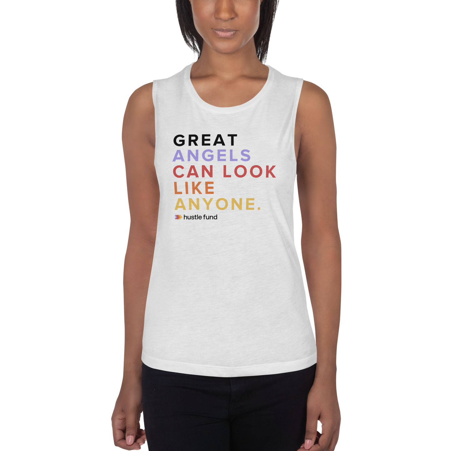 Great Angels Can Look Like Anyone Ladies’ Muscle Tank