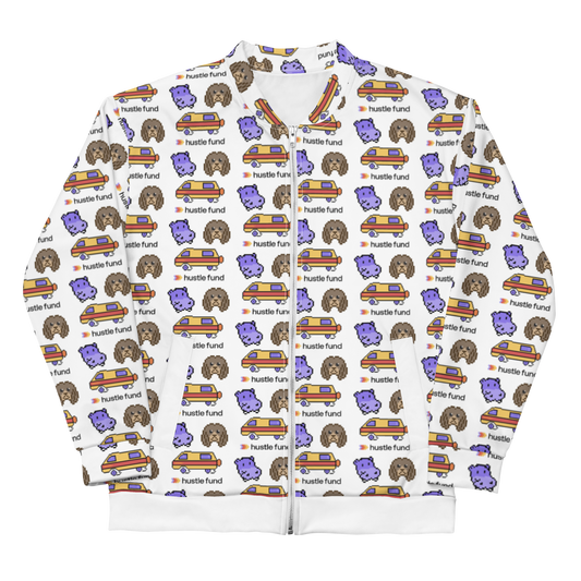 Hustle Fund 8-Bit Moniker All Over Unisex Bomber Jacket