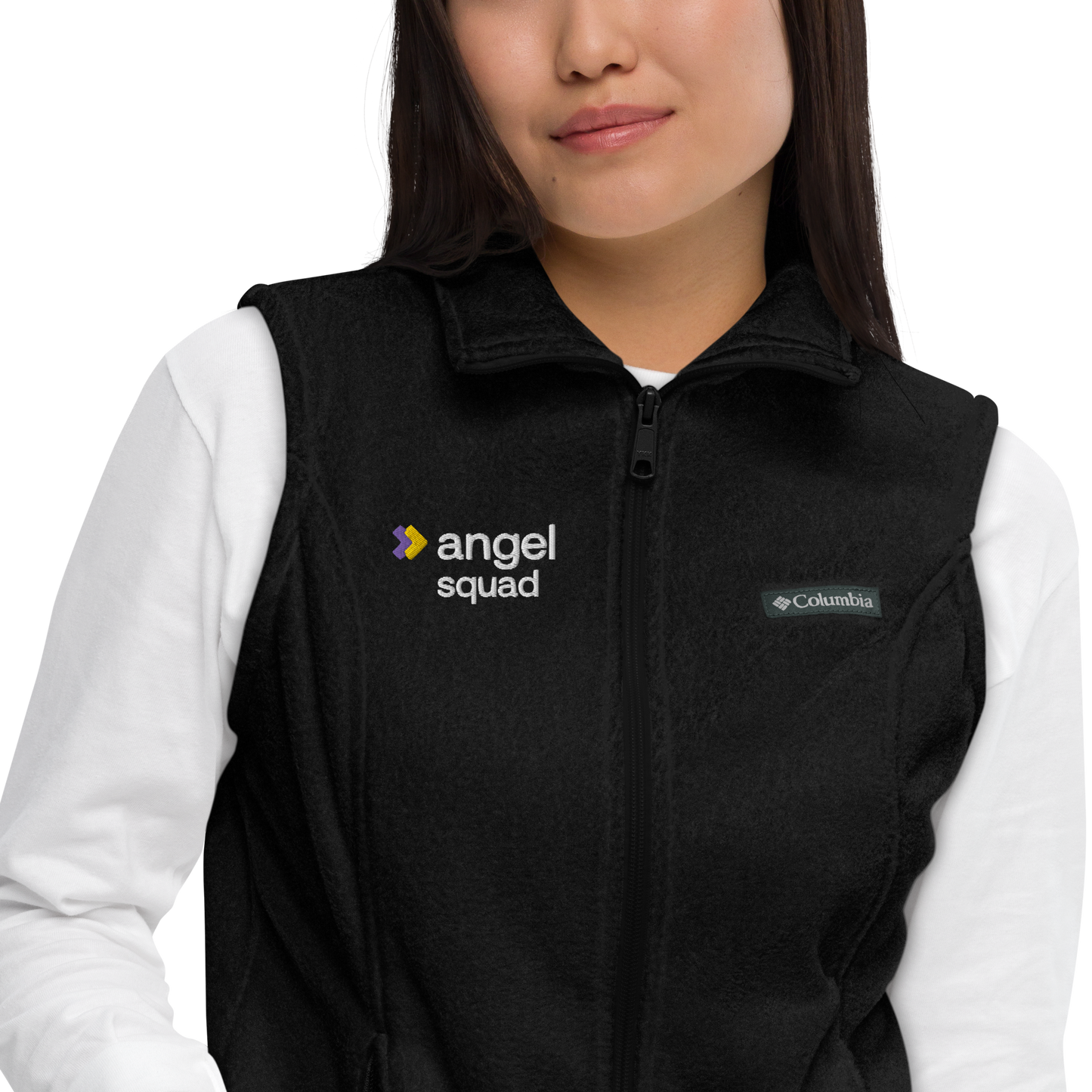 Angel Squad Women's Embroidered Columbia Fleece Vest